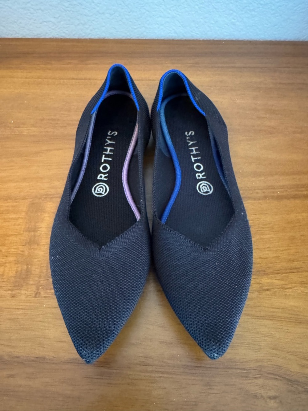 Rothy's Women's Black Pointed Knit Flats 8.5 9